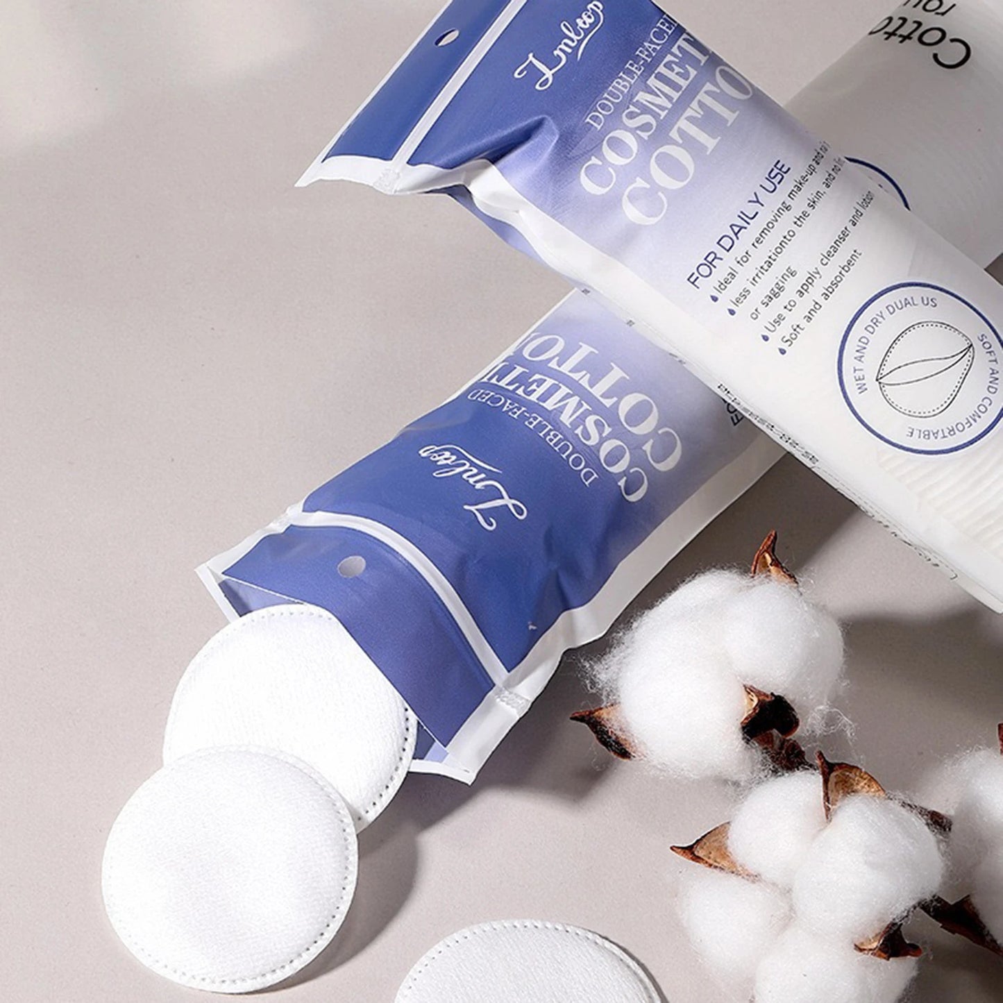 80/100/150Pcs Cotton Pads Disposable for Facial Make Up Nail Polish Remover Round Soft Face Cleansing Remover Makeup Tools