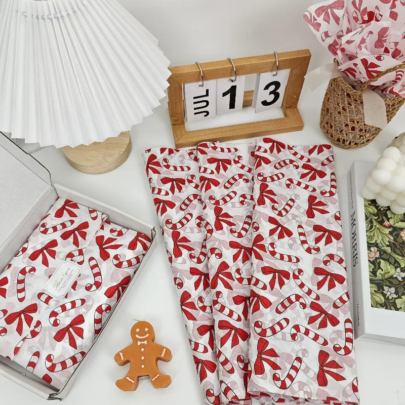 10/50pcs Santa Claus and Christmas gift patterns, Santa Claus, Christmas gifts,  handmade packaging paper, holiday decoration