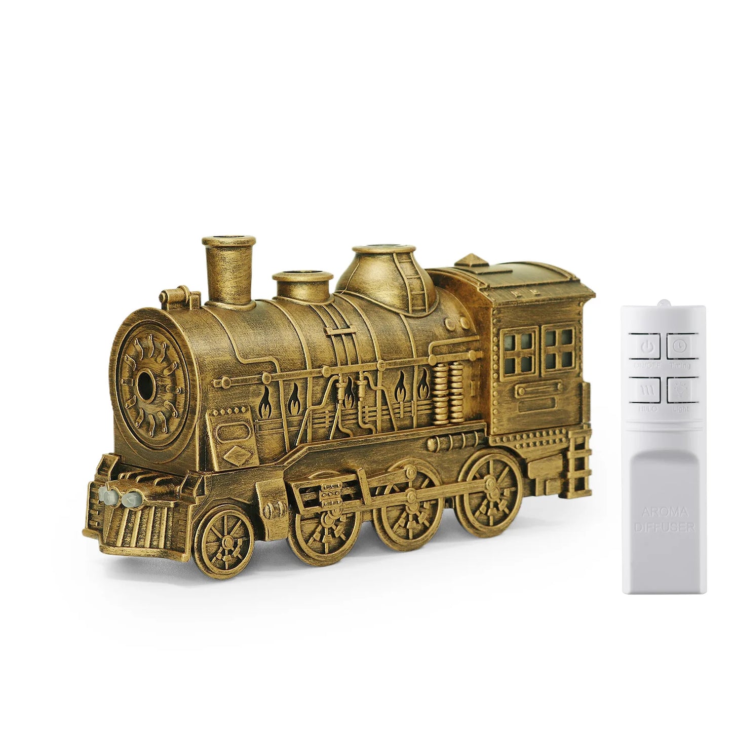 Retro Train Ultrasonic Air Humidifier with Remote Control Fine Mist Quite 300ML Essential Oil Diffuser for Home Christmas Gift