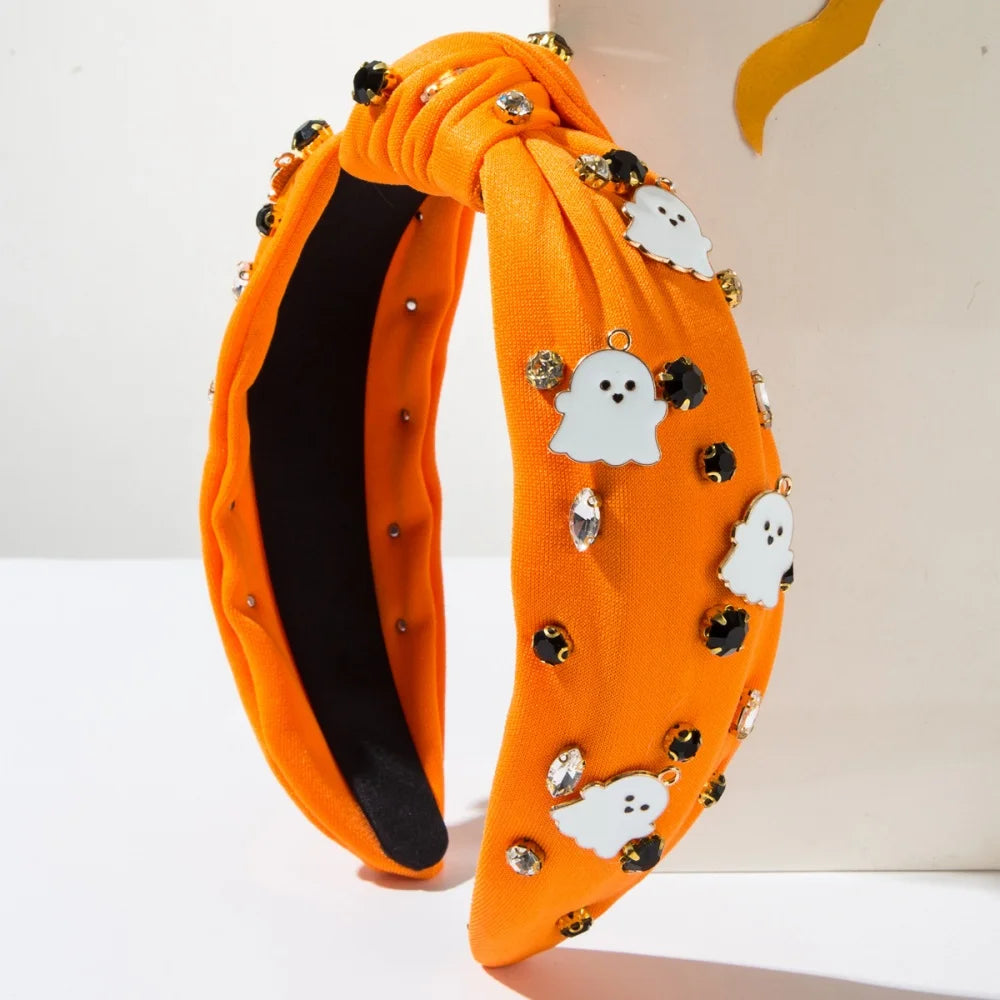 Halloween Themed Headbands For Women With Diamonds Rice Beads Letters little ghost Accessories Holiday Hair Accessories Gifts
