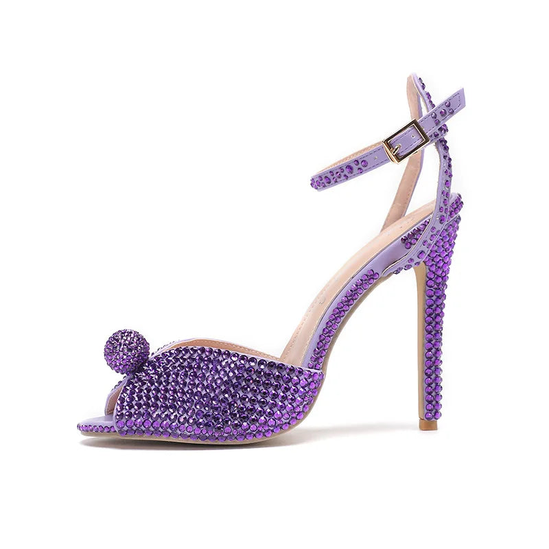 Fashion High Quality Wedding Shoes Women Pearls Studs Luxury Peep Toe White High Heels Buckle Designer Woman Sandal 43 Zapatos