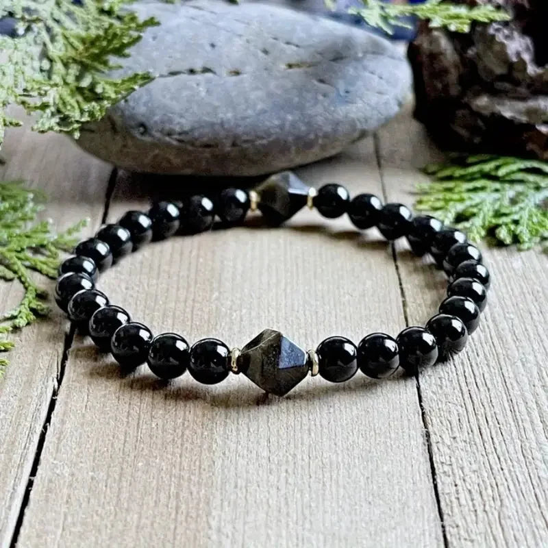 1 8mm color display bracelet, energy protection bracelet, black tourmaline and sapphire crystal bracelet, crystal bracelet