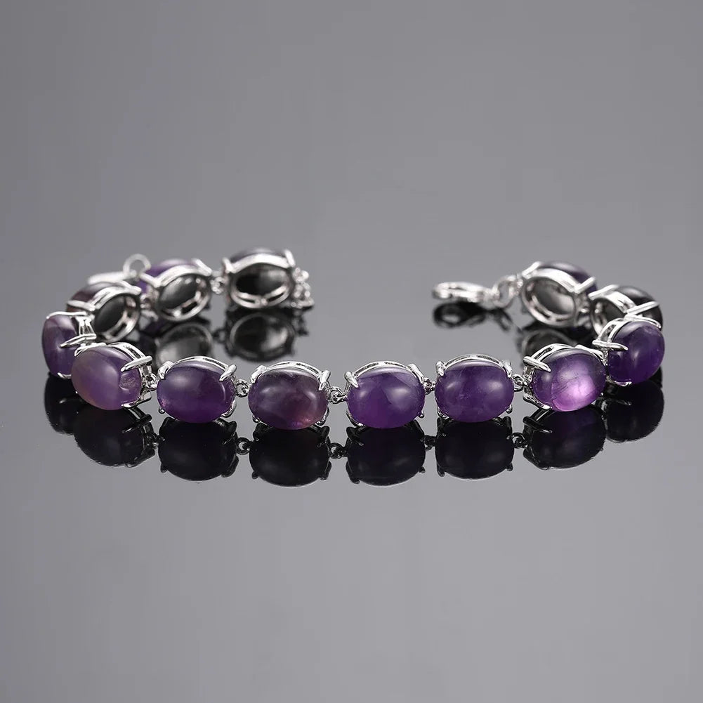 Natural Labradorite Bracelet 925 Sterling Silver Bracelet Turquoise Amethyst Gemstone Bangle Party Anniversary Gift Jewelry