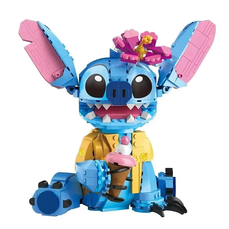 Christmas Stitch Angel CP Building Blocks 2025-Large Piece Cartoon Toys Moving Ears Kids Assembly Birthday Gift for Boys Girls