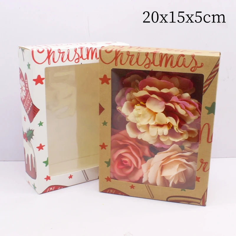 10pcs in various sizes, white, kraft paper color, printed Christmas gift box
