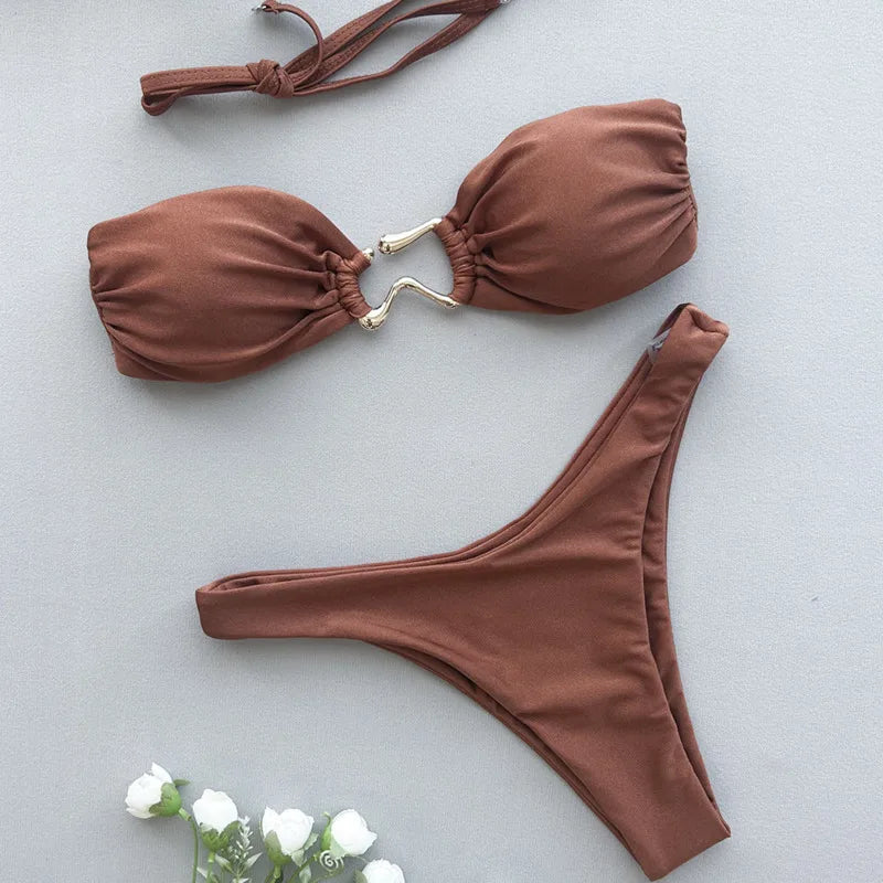 Summer Sexy Bikinis Swimsuits Women Swimwear Push Up Female Beach Swim Wear Bathing Suits Brazilian Bikini Set Pool Bather 2025