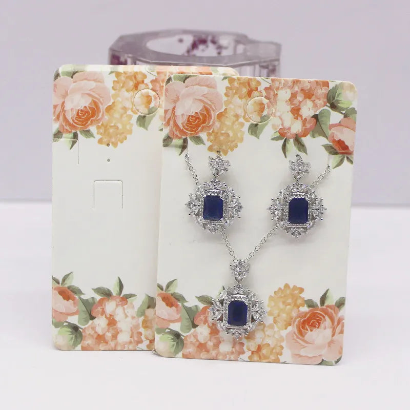Hot sale 50Pcs Multi-Style Jewelry set package Card 6*9cm Flower/ marbling design necklace earring pendant package card