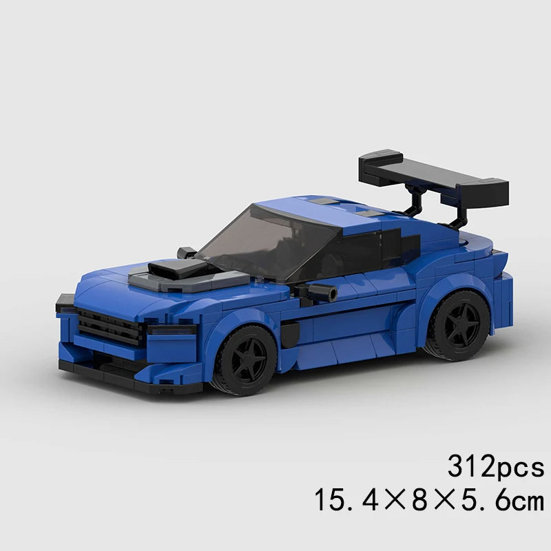 MOC Car Speed R34 488 Pickup R32 Racing Vehicle Model Building Block Super Race brick Christmas Gift City Technical rally sport