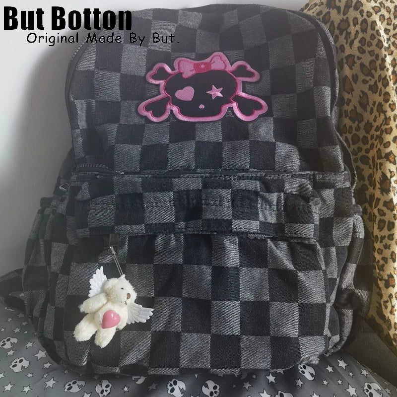 Men Women Streetwear Backpack large capacity Skull homestay y2k versatile hot girl goth punk bag student skeleton schoolbag