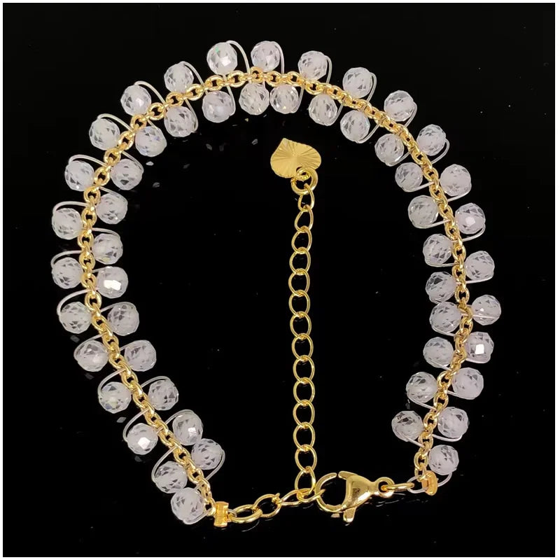 natural multifaceted 3-4mm stone Tourmaline garnet crystal quartz bracelet Women Jewelry Party /Wedding Luxury Gift Set Handwork