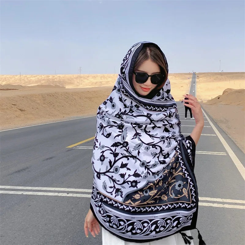 Travel Beach Sunscreen Scarves for Women Bikini Large Sarong Wrap Scarf Brazilian Swimsuit Bathing Cover-ups 17 Styles 90x180cm