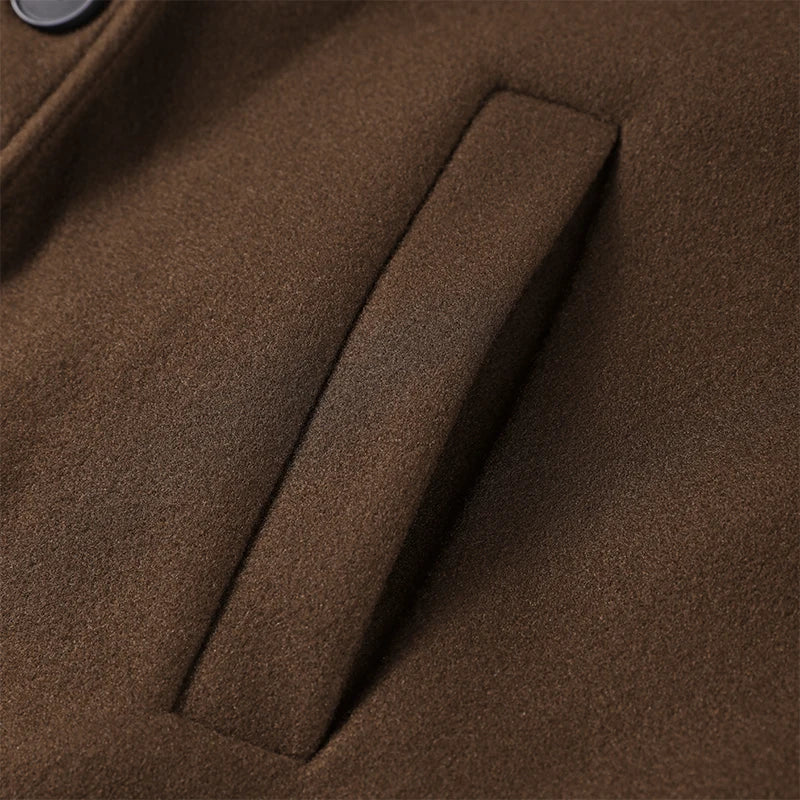 Elegant Woolen Long Coats Women Double-breasted Turn-down Collar Full Sleeves Jackets 2025 Autumn Winter Fashion Outwears Lady