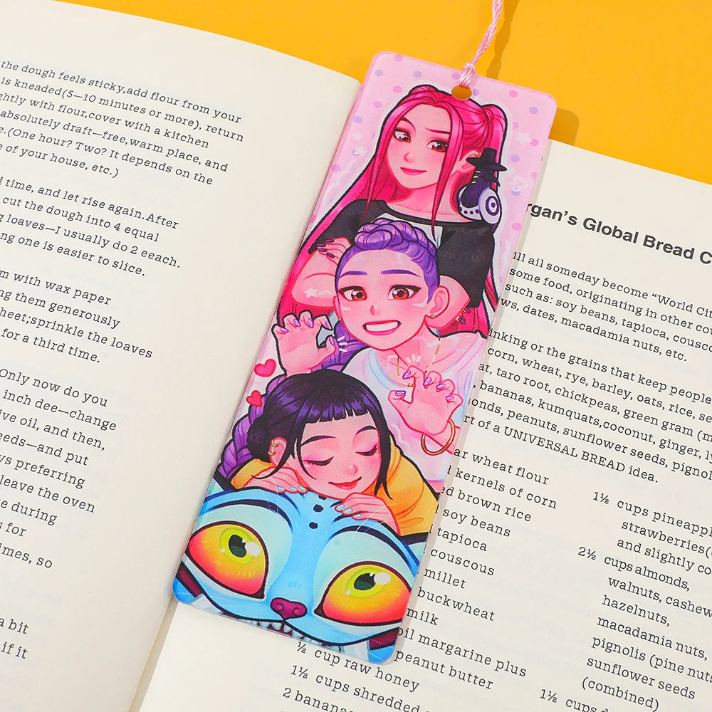 Kpop Demon Hunter Saja Boys Acrylic Bookmark Anime Merch Student Study Stationery Christmas Gift for Friends