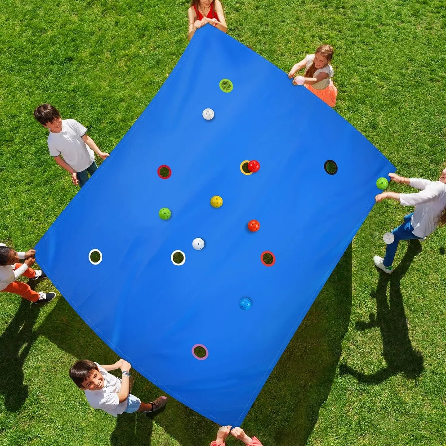 1PC Team Building Cooperative Hole Tarp Game for Kids Adults School Outdoor Group Activities Party Game Halloween Christmas Gift