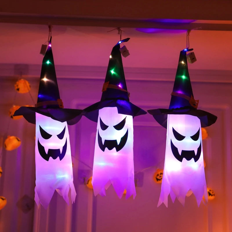 Halloween Floating Ghost Decor  for Home Courtyard Hanging Pumpkin Lamps   Halloween Scary Horror Atmosphere Decor
