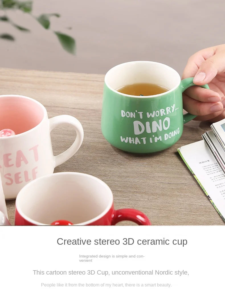 Cute Cartoon Coffee Figurine Mugs with Animal Inside, Ceramic 3D, Uincorn, Love Novelty Cup, Christmas Gift for Friends, Kids