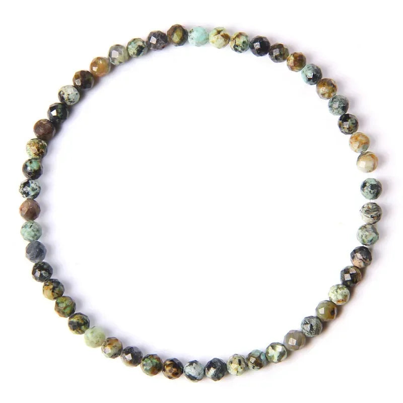 4MM Natural Stone Tourmaline Bracelets For Women Men Crystal Faceted Beaded Bracelet Healing Reiki Handmade Exquisite Jewelry