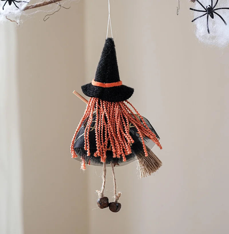 Cute Halloween Witch Pendant Halloween Decoration Home Decor Pumpkin Ghost Witch Hanging Pendant Halloween Creative Gift
