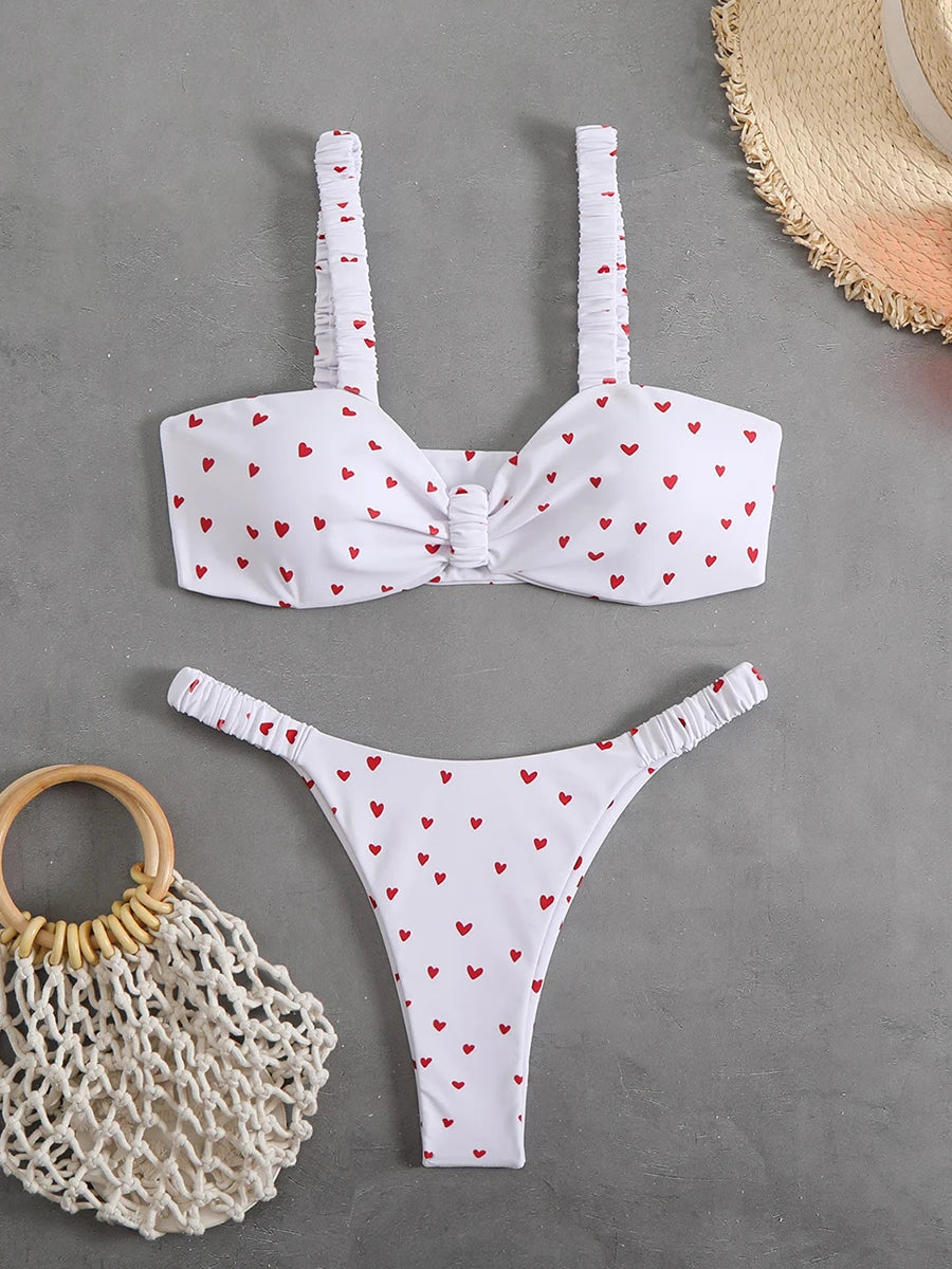 Sexy Bandeau Bikini Women's Swimsuit 2025 Two-piece Swimwear Thong Bikinis Set Female Bathing Suit Woman Swimming for Beach Wear
