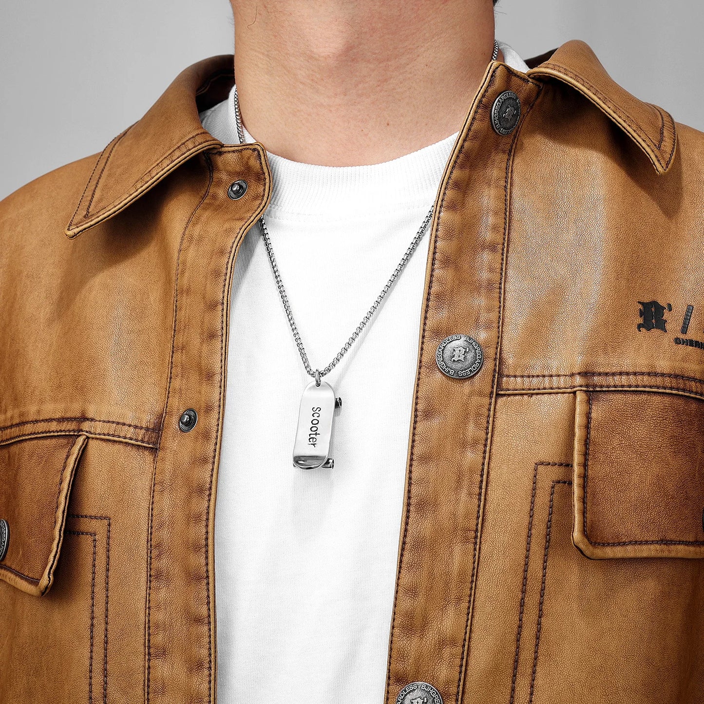 Skate Sports Men Necklaces With Pendant Stainless Steel Jewelry For Male Women Unique Punk Hip Hop Accessories Gifts Wholesale