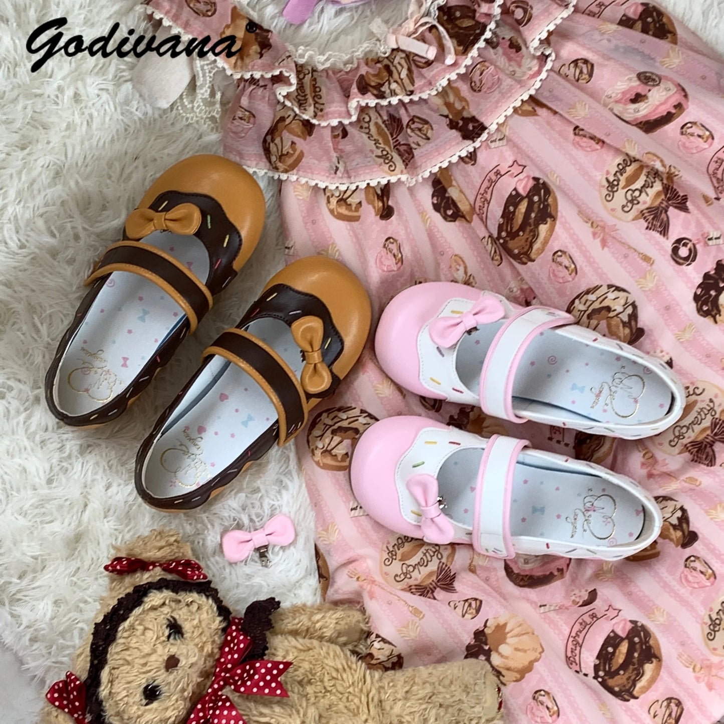Flat-bottomed Kawaii Leather Shoes Original Design Girls Cute Mary Jane Round Head Shoes Spring and Autumn Lolita Flat Shoes