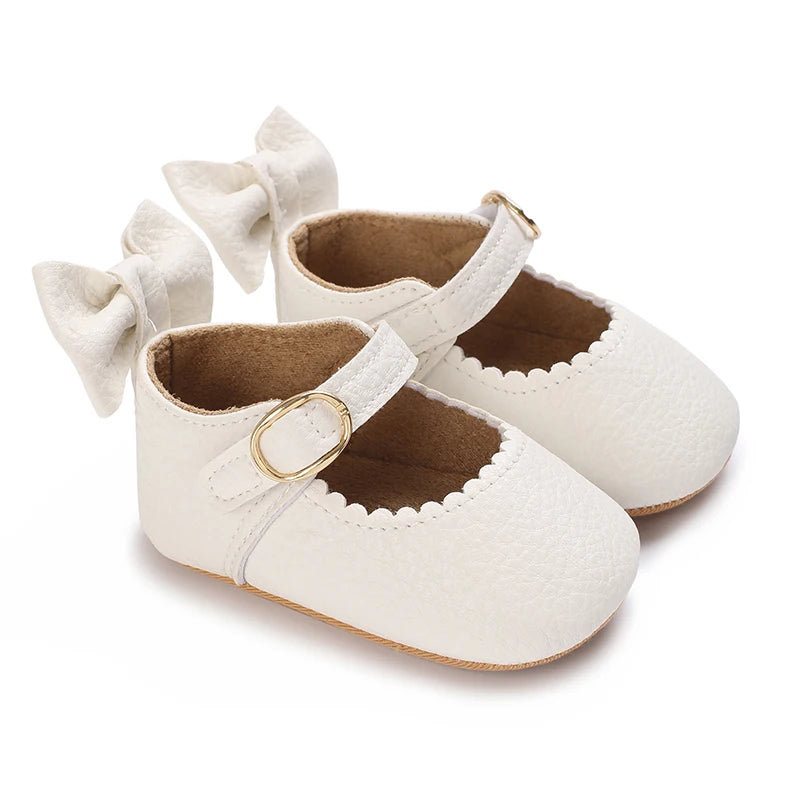 Cute Lace Baby Princess Shoes for Spring And Autumn 0-18M Infant Girls Anti-Slip Rubber Sole Bow Detail Anti-Slip Footwear