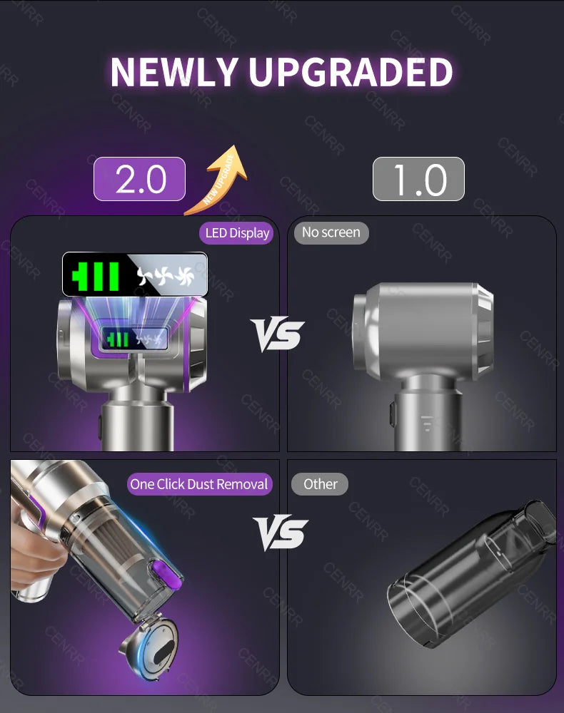 New Car Vacuum Cleaner 998000PA Mini Cordless Powerful for Home Handheld Blower Car Cleaner Portable Car Vacuum Cleaner