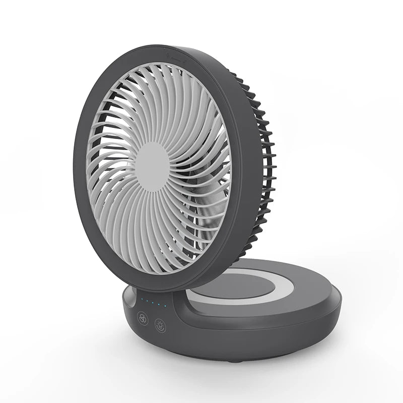 Portable Rechargeable Pedestal Cooling Light Folding Stand Desk Fan High Speed Electric Fan With Remote Control