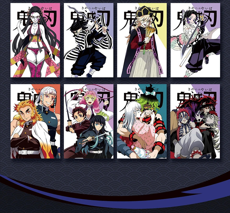 Demon Slayer Collection Card Black and White Tone Creative Line Draft Color Paper Card Encouraging Child's Christmas Gift Toys