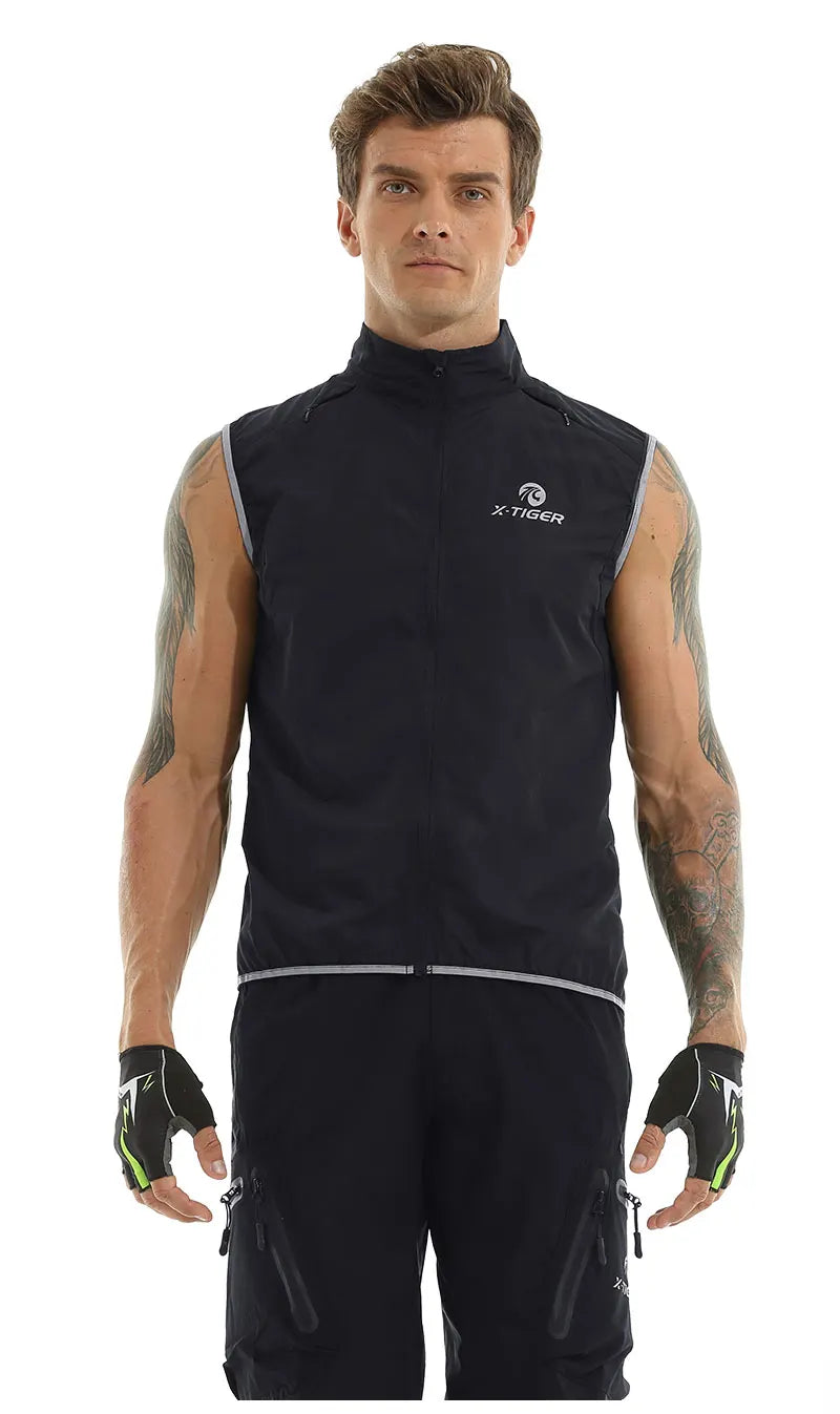 X-TIGER Cycling Vest Sleeveless Bicycle Reflective Windproof Uitra-Light Sun Protection Mountaineering Jacket Cycling Sportswear
