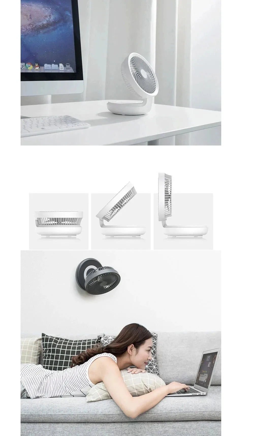 Portable Rechargeable Pedestal Cooling Light Folding Stand Desk Fan High Speed Electric Fan With Remote Control