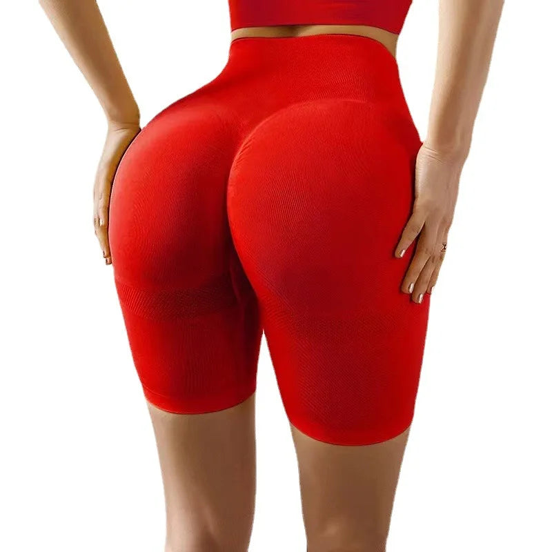 High Waist Sports Women Shorts Seamless Knit Shorts Sexy Hip Liftting Gym Running Cycling Stretchy Fashion Yoga Fitness Leggings
