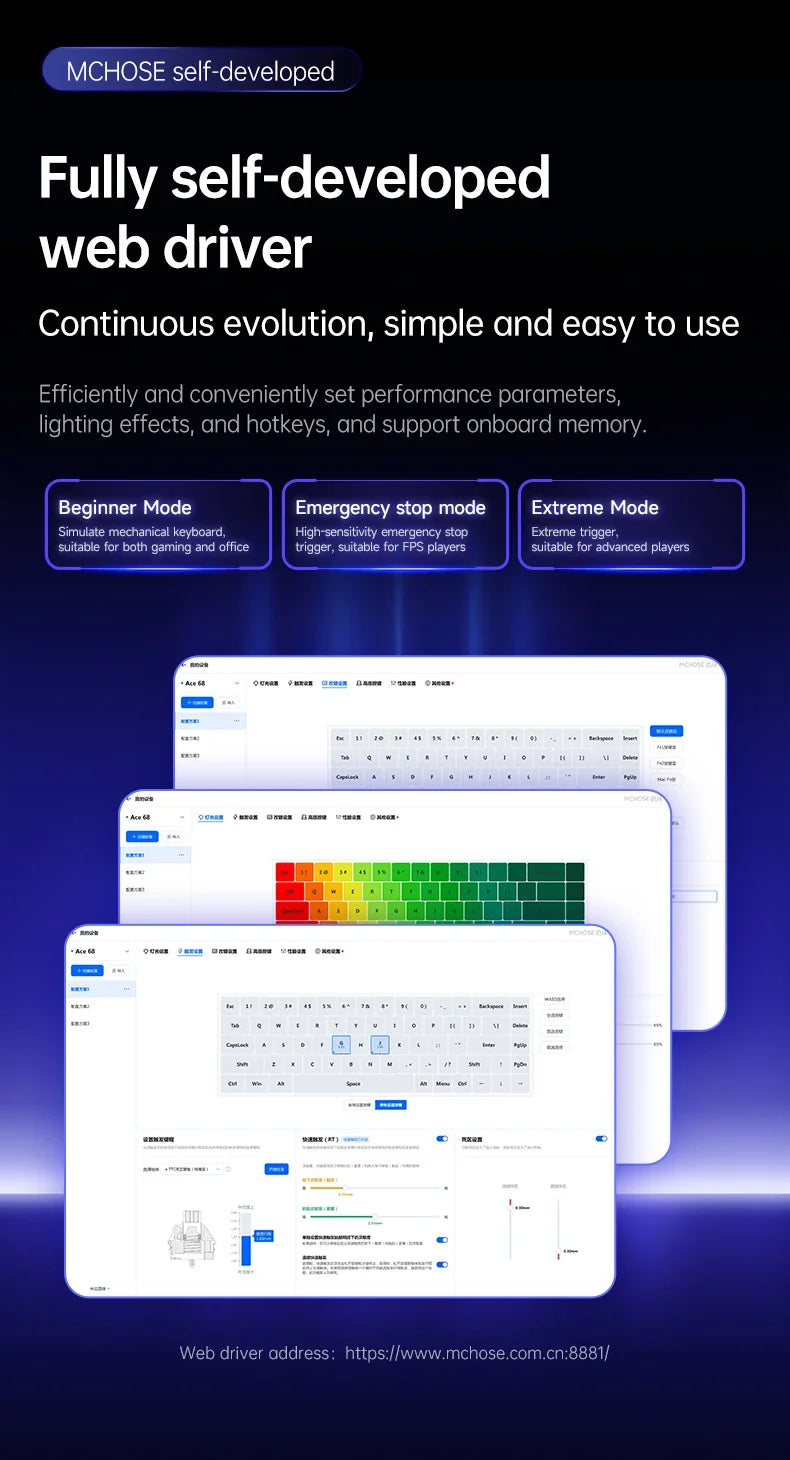 MCHOSE Ace68 RGB 8K Mechanical Keyboard ,Magnetic Switch,0.01mm RT Accuracy,128K Scan Rate,Customs Gaming Keyboards
