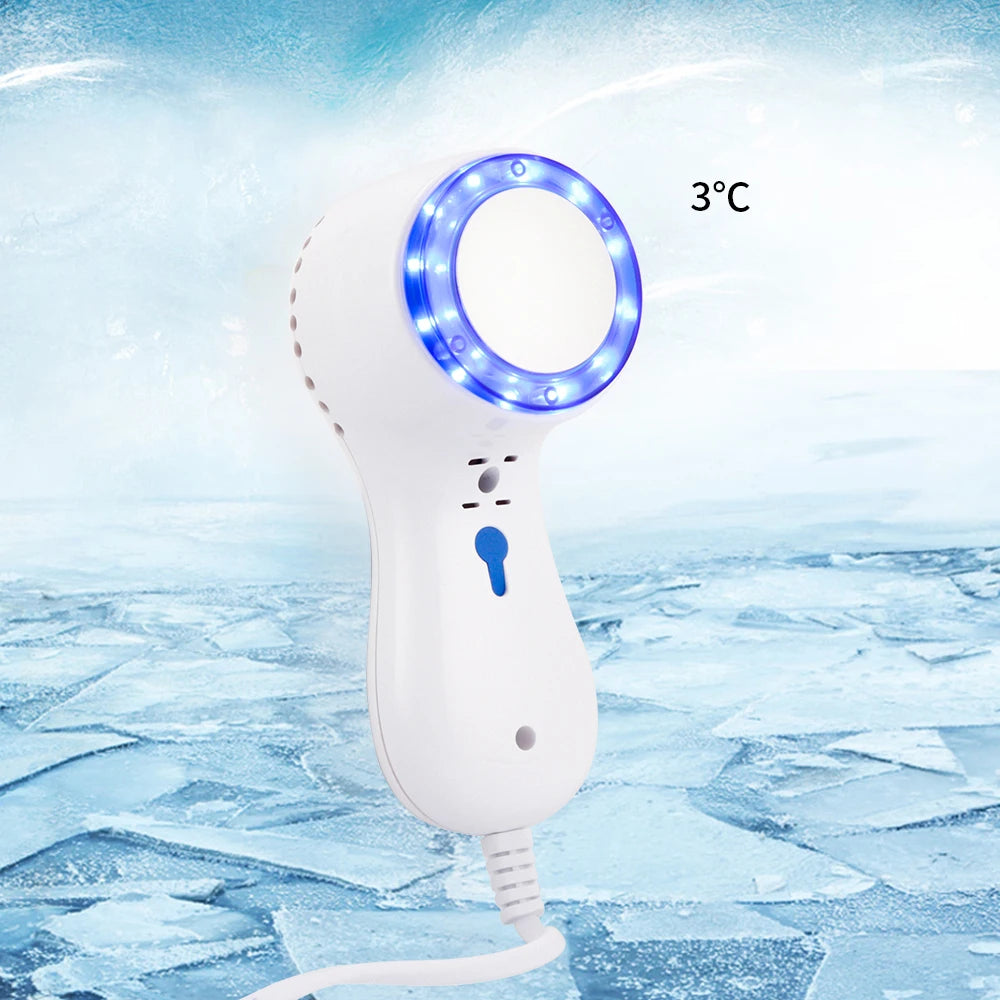 Cryotherapy Skin Cooling Machine Cold Compress Blue Photon Skincooler Facial Calming Care Ice Cooler Reduce Swelling Shrink Pore