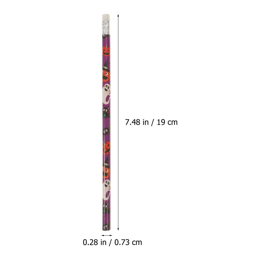 30Pcs Halloween Wooden Pencils with Eraser Children Drawing Pencil School Writing Stationery Gifts Pumpkin Ghost Writing Pencil