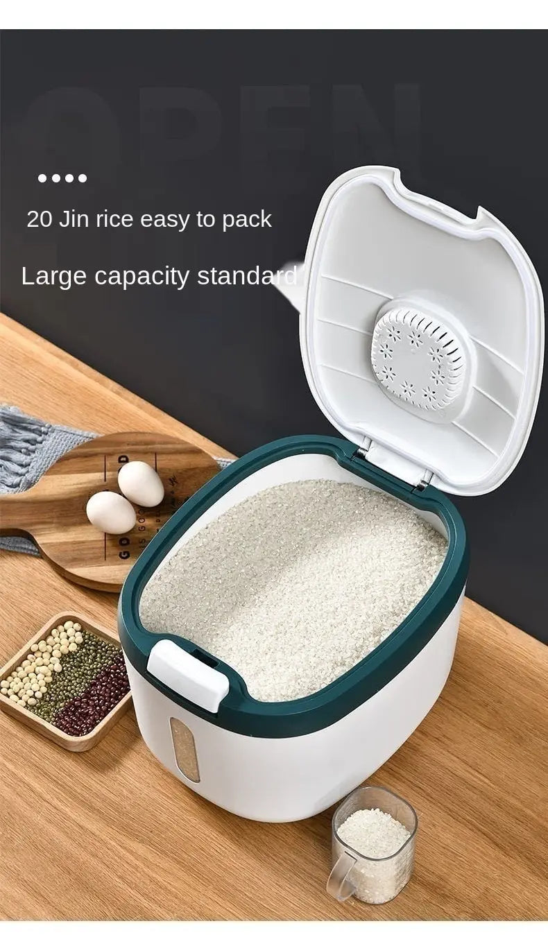 Insect Proof Moisture Proof Rice Box Grain Sealed Jar Kitchen Container 5/10KG Bucket Nano Storage Pet Dog Food Box with Lid