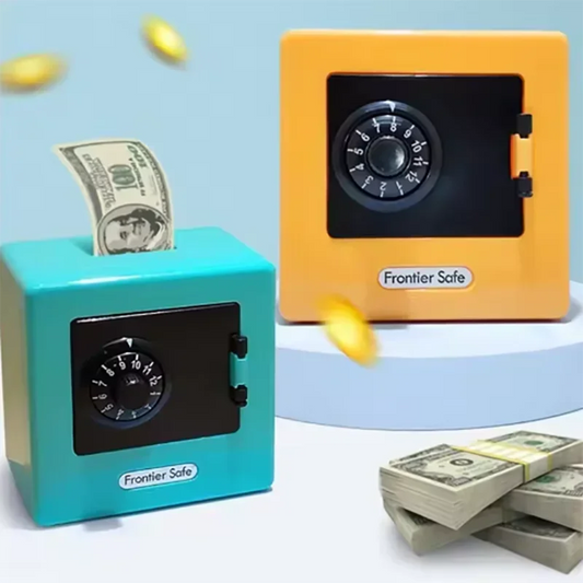 Mini Bank Money Box Retro Atm Rotating Password Cash Coins Saving Box Bank Safe Box Automatic Deposit Banknote Christmas Gift