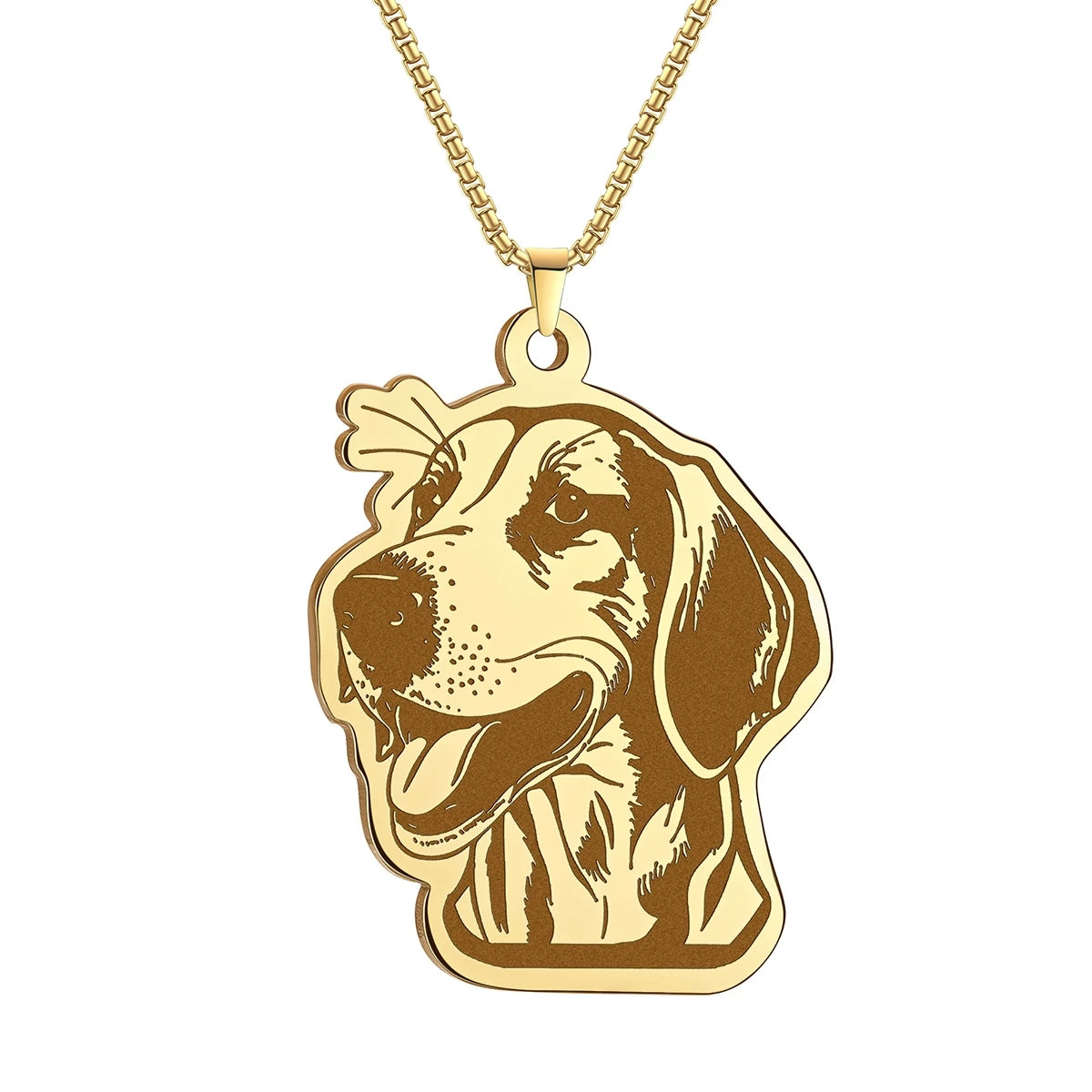 Kinitial Cute Dog Puppy Pendant Necklace For Women Men Stainless Steel Charm Necklace Wholesale Christmas Gift Jewelry