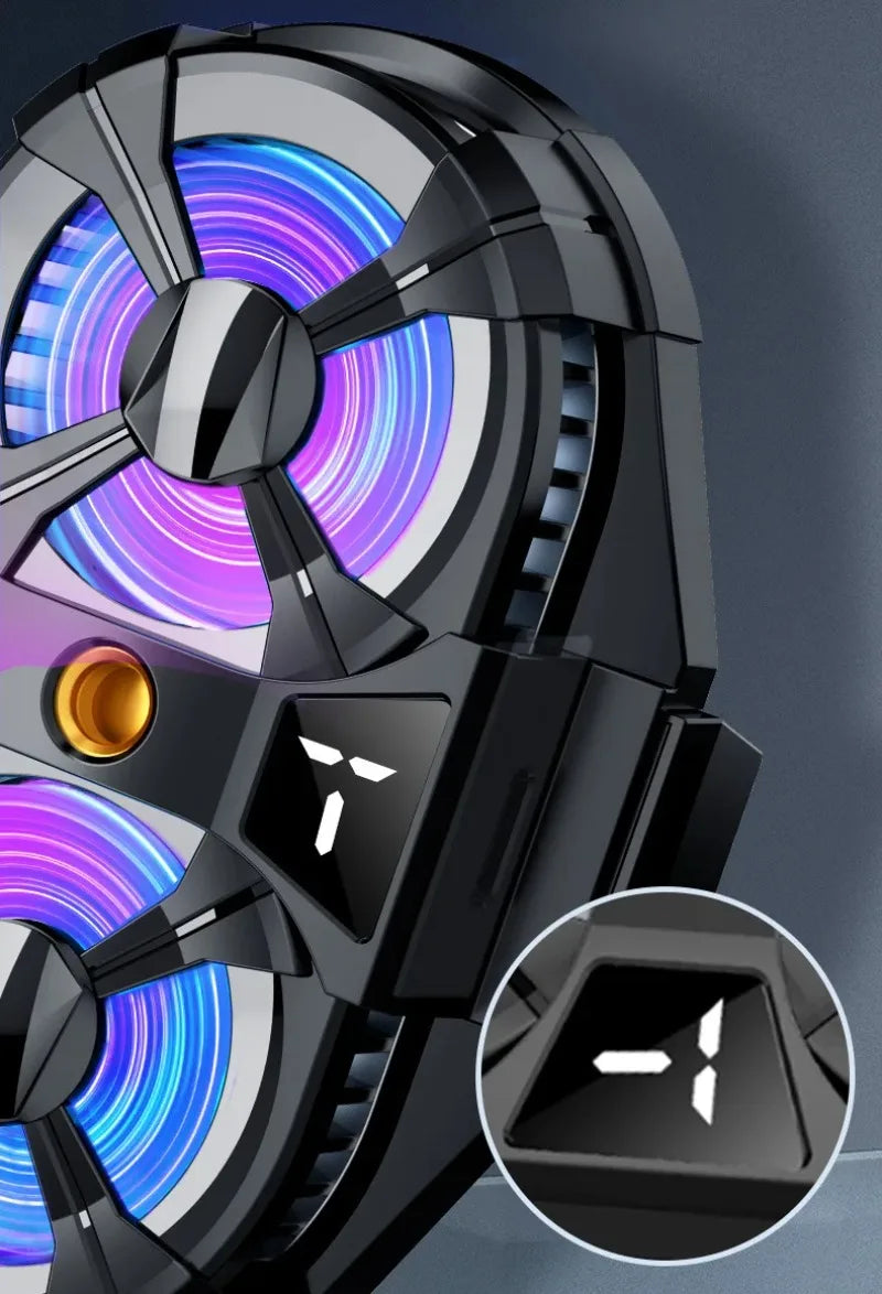 New Dual Fan Large Wind Mute Mobile Phone Cooling Fan Cooler Fast Cooling Live Gaming Handle Cooler Mobile Phone Fan Radiator