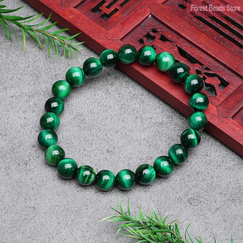 Natural Stone Green Tiger Eye Bracelets Healing Visuddhi Chakra Stress Relief Reiki Yoga Blue Energy Bracelet Jewellry Pulsera