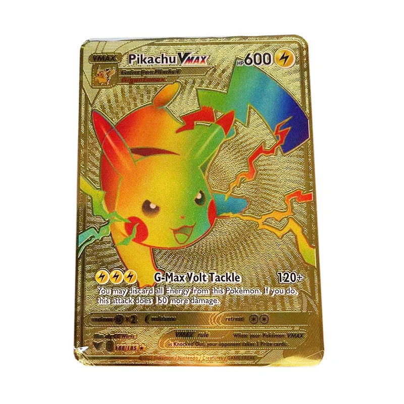 Pokemon Metal Card 10000 Points Arceus Charizard Raichu Super Card Golden English Mewtwo Vmax GX EX Christmas gift