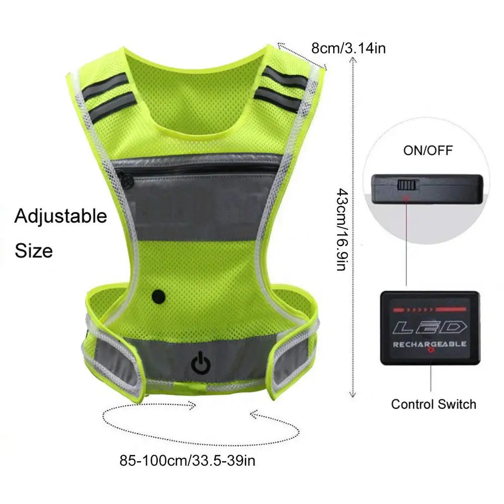 Led Light Up Running Vest Front Light Angle Adjustable Night Light Vest With 360 Degree Visibility Waterproof Night Light Gear