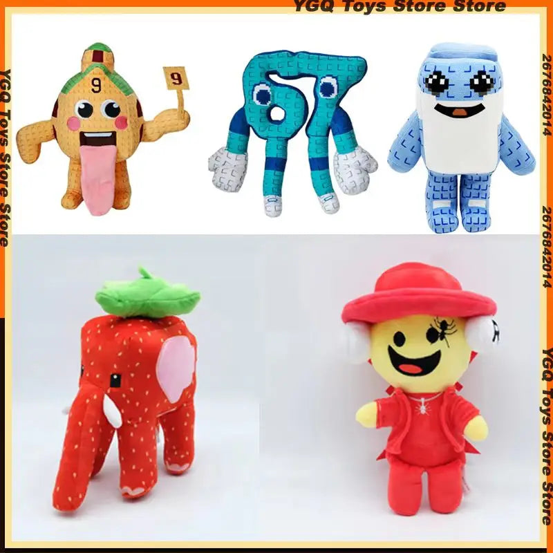 2025 New In Stock Steal A Brainrot Sammy Jandel Strawberry Elephant Plush Doll Anime Peripherals Toy Halloween Christmas Gift