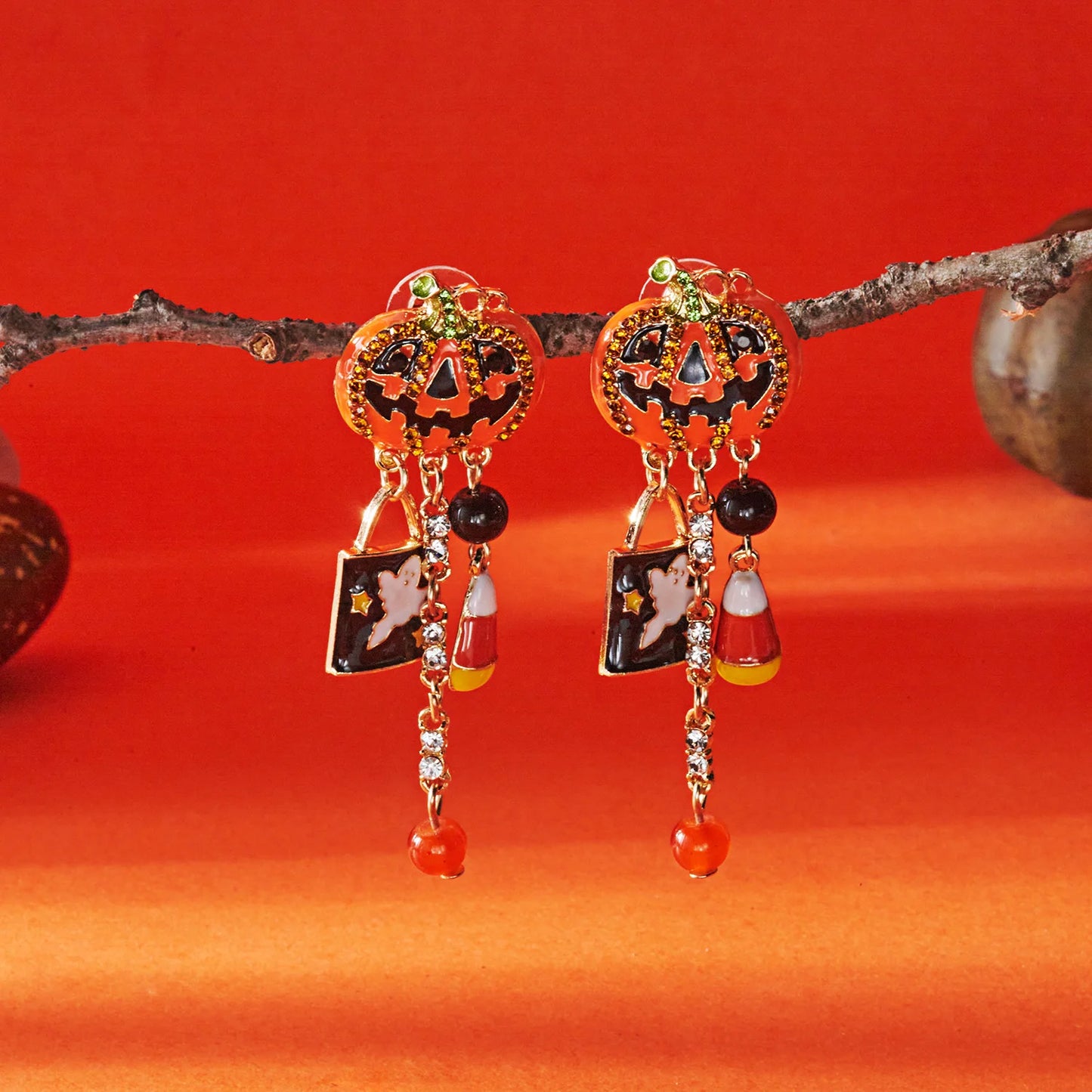 Creative Halloween Earrings For Women Zinc  Halloween Pumpkin Earrings Dangle Fashion Pumpkin Earrings Halloween Jewelry Gift