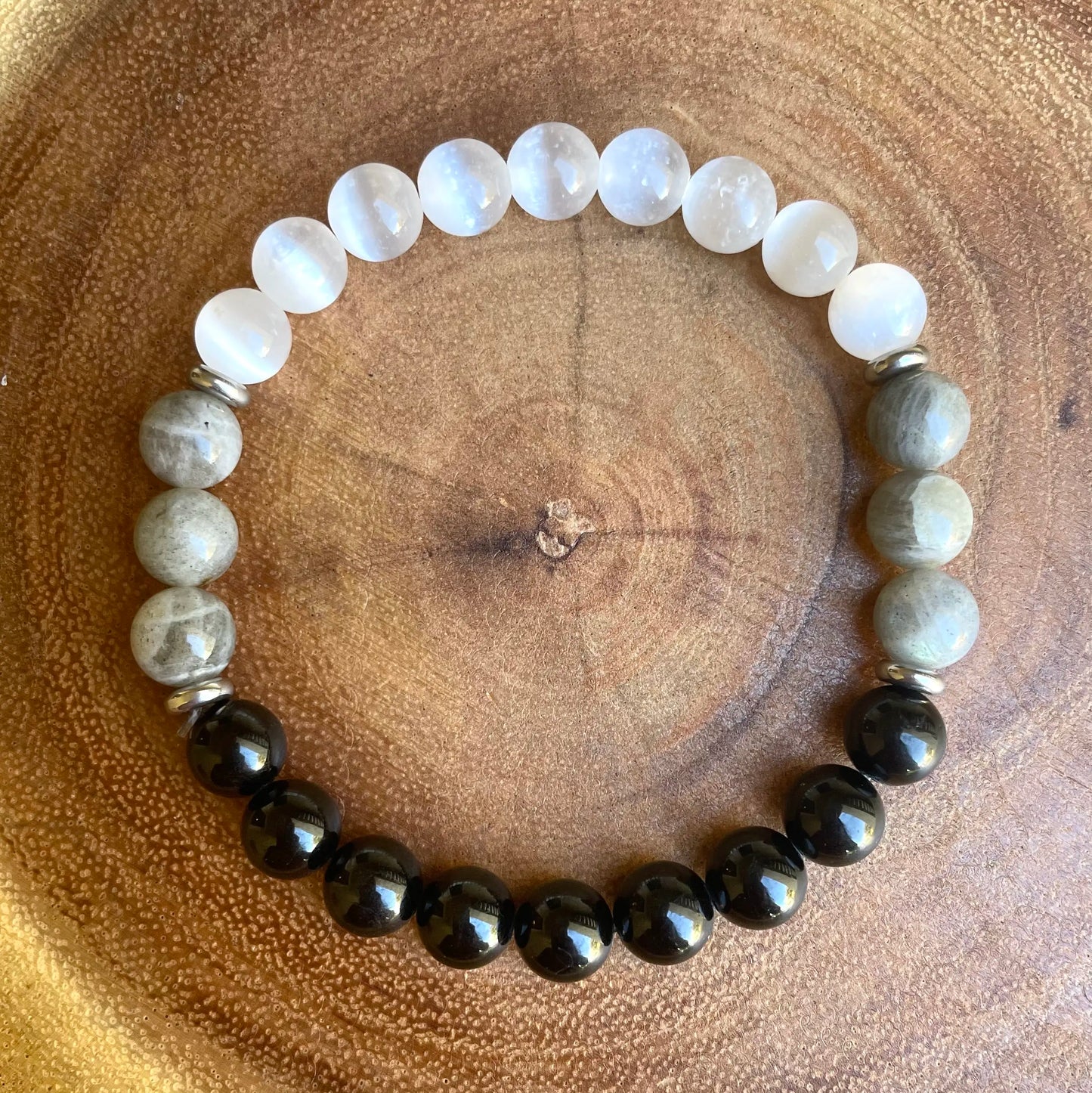 Protection Bracelet from negative energy, Tourmaline Labradorite Bracelet, Natural stone Bracelet, Good Gift for Women/Men, 1pc