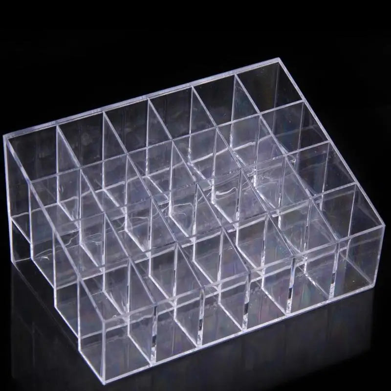 24 Grids Lipstick Holder Display Rack Case Cosmetic Nail Polish Make Up Organiser Box Large Size Acrylic Makeup Organizer