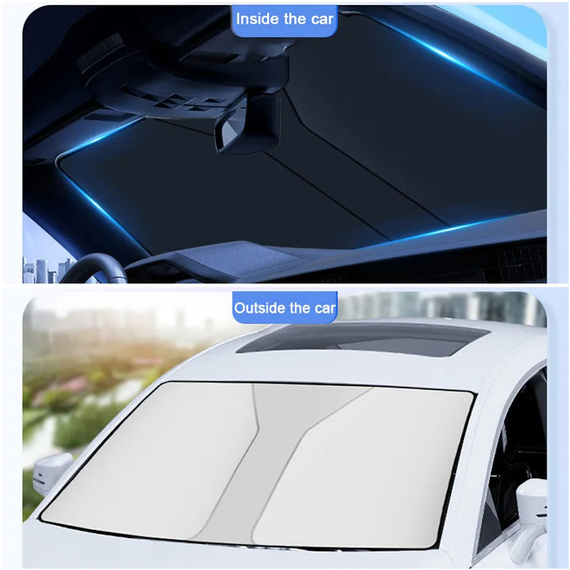 SEAMETAL Foldable Car Windshield Sun Shade Front Window Curtain Summer UV Refletive Sun Protection Cover Car Windscreen Sunshade