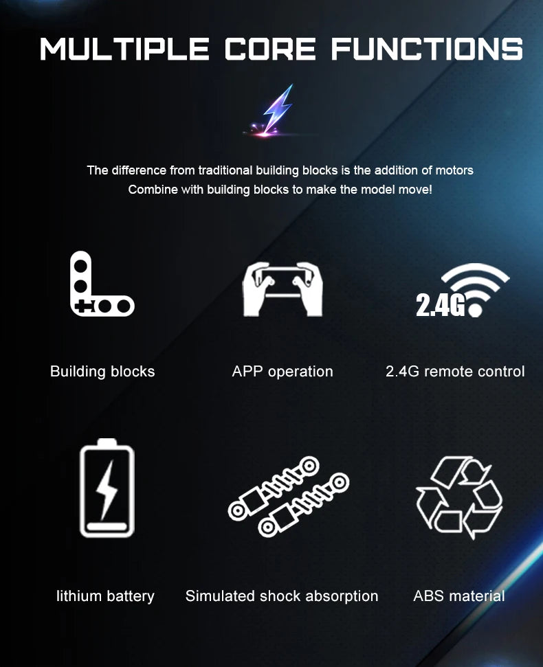 Mould King 18018 Technical Car Toys The RC MOC-3028 Blue Lightning Buggy Building Block Assembly Car Brick Kids Christmas Gift