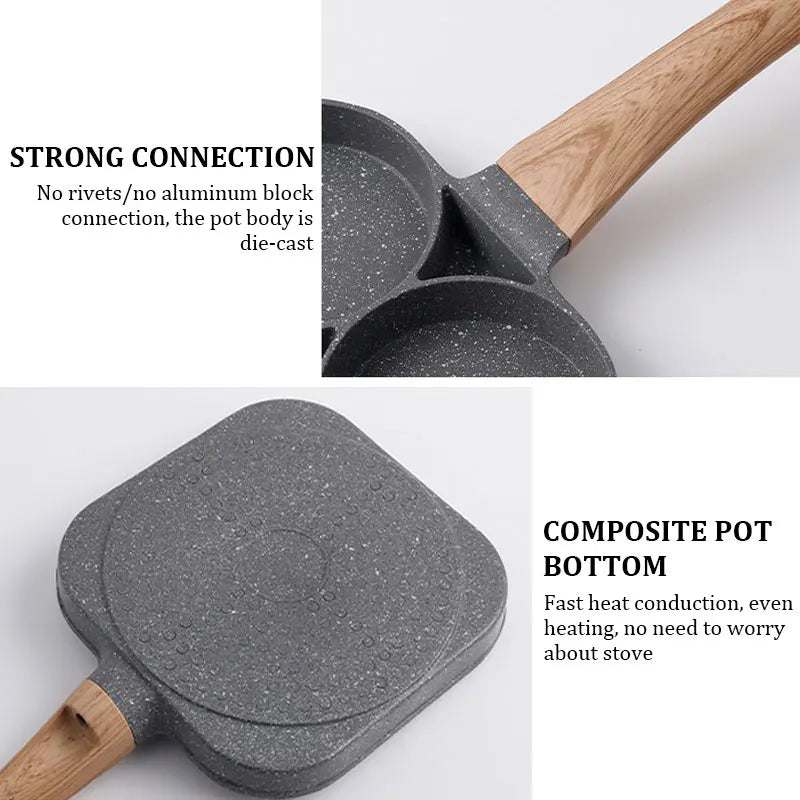 2/4-Hole Egg Frying Pan Non-stick Omelet Pan Egg Pancake Steak Pan Cooking Egg Ham Pans Breakfast Maker Egg Cooker Pan