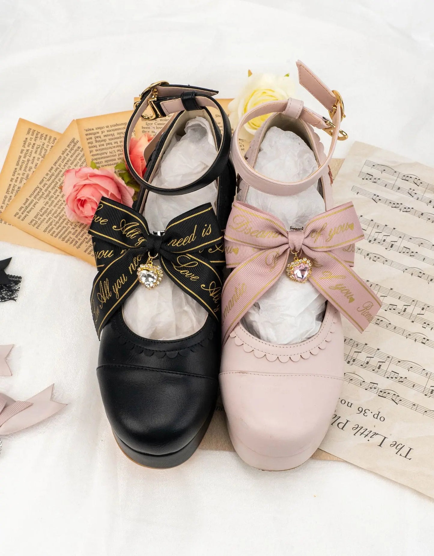 Japanese Style Lolita Shoe Clip Shoe Buckle JK Uniform Big Head Shoe Ornament Girls Sweet Bow Barrettes Hair Clips Accessories